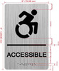ACCESSIBLE  with Raised letters/Image & Grade 2 Braille - Includes Red Adhesive pad for Easy Installation - The park Ave Line Sign