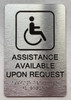 ASSISTANCE AVAILABLE UPON REQUEST  with Raised letters/Image & Grade 2 Braille - Includes Red Adhesive pad for Easy Installation - The park Ave Line Sign