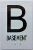 BASEMENT FLOOR  with Raised letters/Image & Grade 2 Braille - Includes Red Adhesive pad for Easy Installation - The sensation line Building Sign