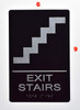 Black Floor number  -Tactile Graphics Grade 2 Braille Text with raised letters aluminum, Safety  for Office, school Hospital, Apartment BLACK (Basement ) Sign