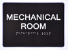 Black Floor number  -Tactile Graphics Grade 2 Braille Text with raised letters aluminum, Safety  for Office, school Hospital, Apartment BLACK (Mechnical Room) Sign