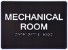 Black Floor number  -Tactile Graphics Grade 2 Braille Text with raised letters aluminum, Safety  for Office, school Hospital, Apartment BLACK (Mechnical Room) Building Sign