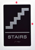 Black Floor number  -Tactile Graphics Grade 2 Braille Text with raised letters aluminum, Safety  for Office, school Hospital, Apartment BLACK (Stairs ) Sign