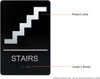 Black Floor number  -Tactile Graphics Grade 2 Braille Text with raised letters aluminum, Safety  for Office, school Hospital, Apartment BLACK (Stairs ) Signage