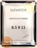Elevator Certificate Poster Frame