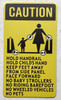Caution Hold Handrails Esclator Sign