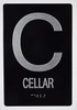 Cellar Floor Number Braille  With Raised Tactile Graphics And Letters - The Sensation Line