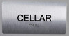 Cellar Floor Number SIGNAGE Silver-Tactile Touch Braille SIGNAGE - The Sensation line