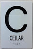 Cellar FLOOR NUMBER  Safety Sign with Raised letters/Image & Grade 2 Braille - Includes Red Adhesive pad for Easy Installation - The sensation line