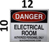 Danger Electrical Room Unauthorized Personnel Keep Out Signage