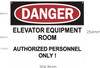 Danger Elevator Equipment Room Signage