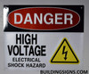 Danger HIGH Voltage -Electrical Shock Hazard Signage