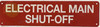 ELECTRICAL MAIN SHUT-OFF SIGN, Fire Safety Sign