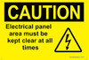 Electrical Panel Area Must Be Kept Clear At All Times