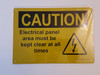 Electrical Panel Area Must Be Kept Clear At All Times Sign