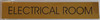 Electrical Room Gold Sign - Gold Background with SELF Adhesive Sticker for Indoor USE