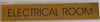 Electrical Room Gold  Safety Sign - Gold Background with SELF Adhesive Sticker for Indoor USE