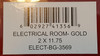 Electrical Room Gold  Compliance Sign - Gold Background with SELF Adhesive Sticker for Indoor USE