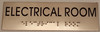 ELECTRICAL ROOM SIGN- BRAILLE-STAINLESS STEEL