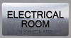 Electrical Room Sign Silver-Tactile Touch Braille Sign - The Sensation line