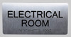 Electrical Room Signage Silver-Tactile Touch Braille Signage - The Sensation line