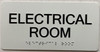 Electrical Room sign with Raised letters/Image & Grade 2 Braille - Includes Red Adhesive pad for Easy Installation - The sensation line
