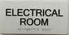 Electrical Room Signage with Raised letters/Image & Grade 2 Braille - Includes Red Adhesive pad for Easy Installation - The sensation line