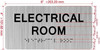 ELECTRICAL ROOM sign with Raised letters/Image & Grade 2 Braille - Includes Red Adhesive pad for Easy Installation - The park Ave Line
