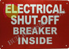 Electrical Shut-Off Breaker Inside  Safety Sign