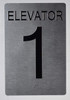 Elevator 1  Safety Sign Silver - Tactile Touch Braille  Safety Sign - The Sensation line