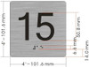 Elevator 15 FLOOR Signage/jamb plate 15 floor Signage letters/Image & Grade 2 Braille - Includes Red Adhesive pad for Easy Installation - The Sensation line