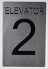 Elevator 2 Signage Silver - Tactile Touch Braille Signage - The Sensation line