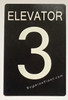 ELEVATOR 3 SIGN Tactile Touch Braille Sign - The Sensation line
