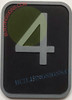 ELEVATOR 4TH FLOOR NUMBER Signage- ELEVATOR JAMB PLATE 4TH FLOOR Signage -THE IRON LINE