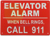 ELEVATOR ALRAM WHEN BELL RINGS CALL 911