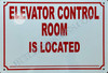 Elevator Control Room is Located_ Sign