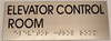 ELEVATOR CONTROL ROOM  - BRAILLE-STAINLESS STEEL