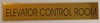 Elevator Control Room Sign - Gold Background With Self Adhesive Sticker For Indoor Use