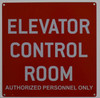 Elevator Control Room Sign