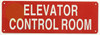 Elevator Control Room Signage
