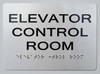 Elevator Control Room  Safety Sign -Tactile Touch Braille  Safety Sign The Sensation line