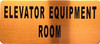 ELEVATOR EQUIPMENT ROOM  Safety Sign - The Gold Mountain Line