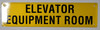Elevator Equipment Room Sign