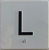 Elevator floor L Signage/jamb plate floor Lobby Signage letters/Image & Grade 2 Braille - Includes Red Adhesive pad for Easy Installation - The Sensation line