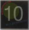 ELEVATOR FLOOR NUMBER 10 SIGN- ELEVATOR JAMB PLATE FLOOR 10 SIGN -THE IRON LINE