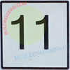 ELEVATOR FLOOR NUMBER 11  Safety Sign- ELEVATOR JAMB PLATE FLOOR 11  Safety Sign -THE IRON LINE