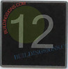 ELEVATOR FLOOR NUMBER 12  Safety Sign- ELEVATOR JAMB PLATE FLOOR 12  Safety Sign -THE IRON LINE