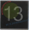 ELEVATOR FLOOR NUMBER 13 SIGN- ELEVATOR JAMB PLATE FLOOR 13 SIGN -THE IRON LINE