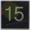 ELEVATOR FLOOR NUMBER 15 - ELEVATOR JAMB PLATE FLOOR 15  -THE IRON LINE