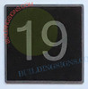 ELEVATOR FLOOR NUMBER 19  Safety Sign- ELEVATOR JAMB PLATE FLOOR 19  Safety Sign -THE IRON LINE